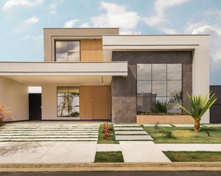 a house with a flat roof